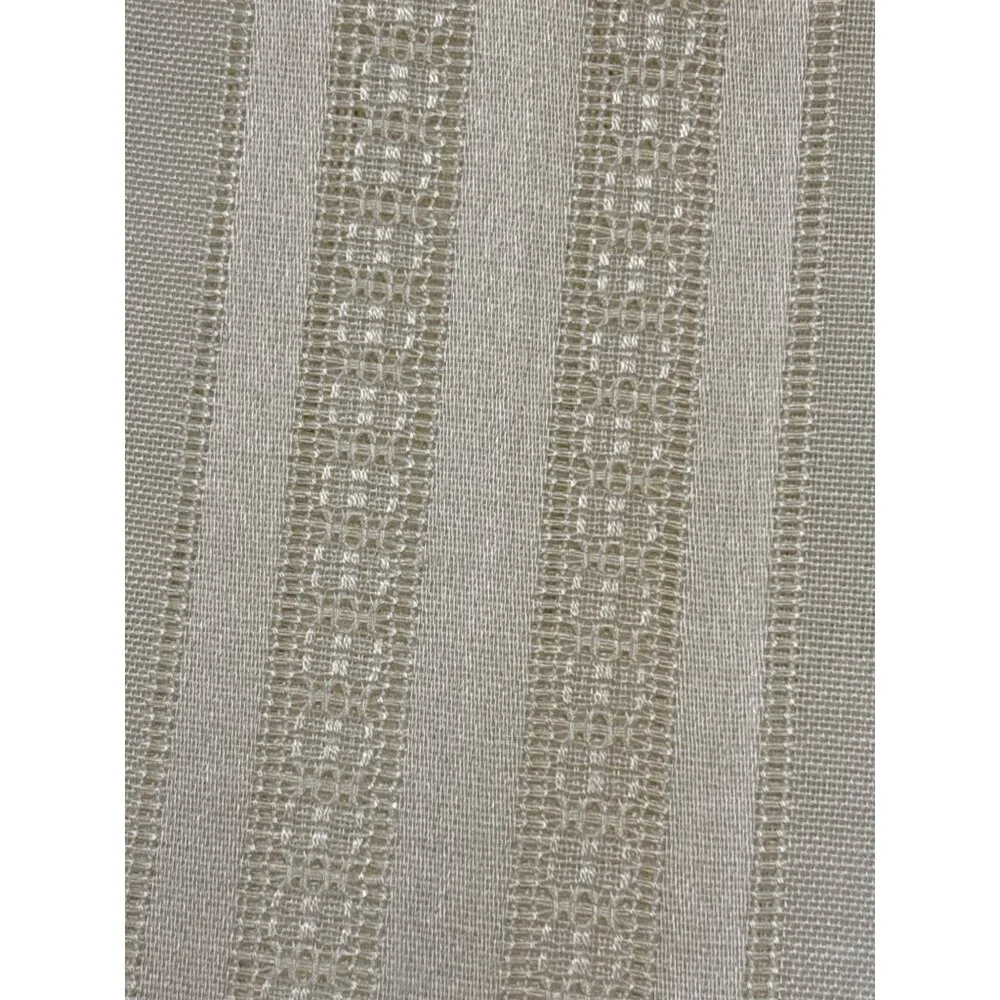 Elegant Ivory Tablecloth With Textured Stripe‎ Pattern